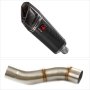 Lextek SP9C Gloss Carbon Fibre Exhaust 300mm with Link Pipe for Ducati Monster 797 (17-18)