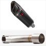 Lextek SP9C Gloss Carbon Fibre Exhaust 300mm with Link Pipe for Benelli TNT 125/135 (17-20...