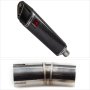 Lextek SP7C Gloss Carbon Fibre Exhaust 400mm with Link Pipe for Honda CRF1000 Africa Twin ...