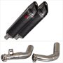 Lextek SP7C Gloss Carbon Fibre Exhaust 400mm with Link Pipes for Honda CBF1000 (06-10)