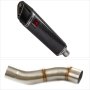 Lextek SP7C Gloss Carbon Fibre Exhaust 400mm with Link Pipe for Ducati Monster 797 (17-18)