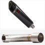 Lextek SP7C Gloss Carbon Fibre Exhaust 400mm with Link Pipe for Benelli TNT 125/135 (17-20...