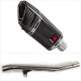 Lextek SP11C Gloss Carbon Fibre Exhaust 200mm with Link Pipe for Suzuki GSF1200 Bandit (96...
