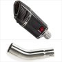 Lextek SP11C Gloss Carbon Fibre Exhaust 200mm with Link Pipe for Suzuki GSR750 (11-16)