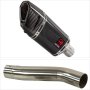 Lextek SP11C Gloss Carbon Fibre Exhaust 200mm with Link Pipe for Suzuki GSXR 600/750 (08-1...