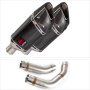 Lextek SP11C Gloss Carbon Fibre Exhaust 200mm with Link Pipe for Yamaha YZF R1 (09-14)