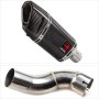 Lextek SP11C Gloss Carbon Fibre Exhaust 200mm with Link Pipe for Kawasaki Z900 (17-19)