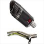 Lextek SP11C Gloss Carbon Fibre Exhaust 200mm with Link Pipe for Honda CB500 F/X (13-20)