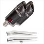 Lextek SP11C Gloss Carbon Fibre Exhaust 200mm with Link Pipes for Honda CBR1100XX Blackbir...