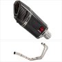 Lextek SP11C Gloss Carbon Fibre Exhaust System 200mm for Yamaha MT-03 (16-) & YZF R3 (15-)