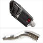 Lextek SP11C Gloss Carbon Fibre Exhaust 200mm with Link Pipe for Honda CB300R (18-20)