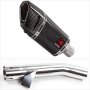Lextek SP11C Gloss Carbon Fibre Exhaust 200mm with Link Pipe for Yamaha FZS 600 Fazer (97-...