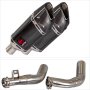Lextek SP11C Gloss Carbon Fibre Exhaust 200mm with Link Pipes for Honda CBF1000 (06-10)