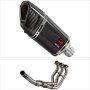 Lextek SP11C Gloss Carbon Fibre Exhaust System 200mm Low Level for Yamaha MT-09 Tracer (14...