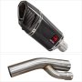 Lextek SP11C Gloss Carbon Fibre Exhaust 200mm with Link Pipe for BMW S1000 RR (17-18)