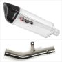 Lextek SP4 Polished Stainless Steel Exhaust 300mm with Link Pipe