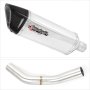 Lextek SP4 Polished Stainless Steel Exhaust 300mm with Link Pipe for Kawasaki Z800 (13-16)
