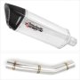 Lextek SP4 Polished Stainless Steel Exhaust 300mm with Link Pipe for Kawasaki Z750 (07-12)