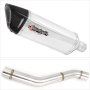 Lextek SP4 Polished Stainless Steel Exhaust 300mm with Link Pipe for Honda CBR600 F (87-90...