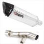 Lextek SP4 Polished Stainless Steel Exhaust 300mm with Link Pipe for Yamaha FZ1 (06-15)