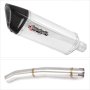 Lextek SP4 Polished Stainless Steel Exhaust 300mm with Link Pipe for Yamaha YZF R6 (06-16)