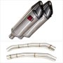 Lextek SP4 Polished Stainless Steel Exhaust 300mm with Link Pipes for Kawasaki ZZR1400 (12...