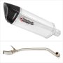 Lextek SP4 Polished Stainless Steel Exhaust System 300mm for Yamaha YBR 125 (05-16)