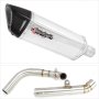 Lextek SP4 Polished Stainless Steel Exhaust System 300mm for Yamaha YZF-R125 / MT-125 (14-...