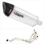 Lextek SP4 Polished Stainless Steel Exhaust System 300mm Single Sided for Kawasaki Z1000 (...
