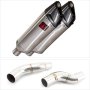 Lextek SP4 Polished Stainless Steel Exhaust 300mm with Link Pipes for Kawasaki Z1000 (14-1...