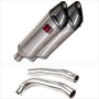 Lextek SP4 Polished Stainless Steel Exhaust 300mm with Link Pipe for Honda VTR 1000 (97-05...