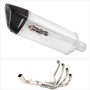 Lextek SP4 Polished Stainless Steel Exhaust System 300mm for Kawasaki Z800 (13-16)
