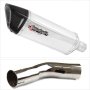 Lextek SP4 Polished Stainless Steel Exhaust 300mm with Link Pipe for Lexmoto LXR 125 & 380