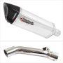 Lextek SP4 Polished Stainless Steel Exhaust 300mm with Link Pipe for Honda VFR 800 (97-01)