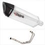 Lextek SP4 Polished Stainless Steel Exhaust System 300mm for Yamaha MT-03 (16-) & YZF R3 (...