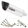 Lextek SP4 Polished Stainless Steel Exhaust 300mm with Link Pipe for Yamaha FZ1 (06-15)
