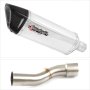 Lextek SP4 Polished Stainless Steel Exhaust 300mm with Link Pipe for Ducati Monster 1200 (...