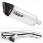 Lextek SP4 Polished Stainless Steel Exhaust 300mm with Link Pipe for Yamaha FZS 600 Fazer ...