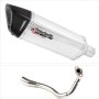 Lextek SP4 Polished Stainless Steel Exhaust System 300mm for Honda PCX 125 (18-19)