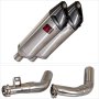 Lextek SP4 Polished Stainless Steel Exhaust 300mm with Link Pipes for Honda CBF1000 (06-10...