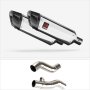 Lextek SP4 Polished Stainless Steel Exhaust 300mm with Link Pipes