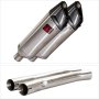 Lextek SP4 Polished Stainless Steel Exhaust 300mm with Link Pipes