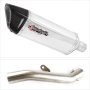 Lextek SP4 Polished Stainless Steel Exhaust 300mm High Level with Link Pipe
