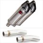 Lextek SP4 Polished Stainless Steel Exhaust 300mm with Link Pipes for Ducati Monster 620 (...