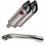 Lextek SP4 Polished Stainless Steel Exhaust 300mm with Link Pipe for Honda VFR800 (02-13)