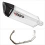 Lextek SP4 Polished Stainless Steel Exhaust System 300mm for Lexmoto LXR 125