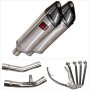 Lextek SP4 Polished Stainless Steel Exhaust System 300mm for Yamaha FJR1300 (01-19)