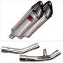 Lextek SP4 Polished Stainless Steel Exhaust 300mm with Link Pipe for Yamaha FJR1300 (01-19...