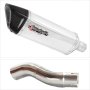 Lextek SP4 Polished Stainless Steel Exhaust 300mm Low Level with Link Pipe