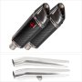 Lextek SP9C Gloss Carbon Fibre Exhaust 300mm with Link Pipes for Honda CBR1100XX Blackbird...